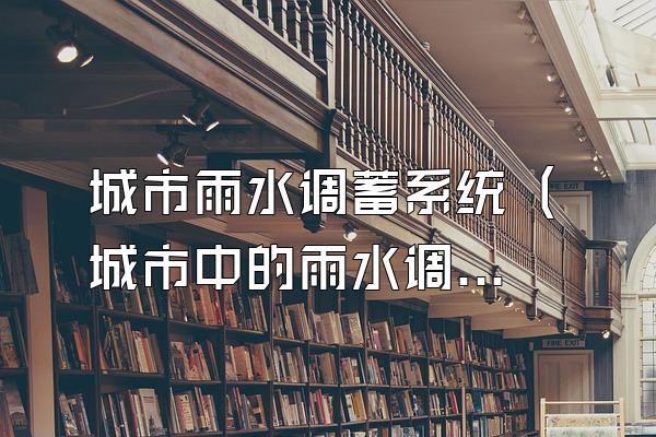 城市雨水调蓄系统 (城市中的雨水调蓄系统)