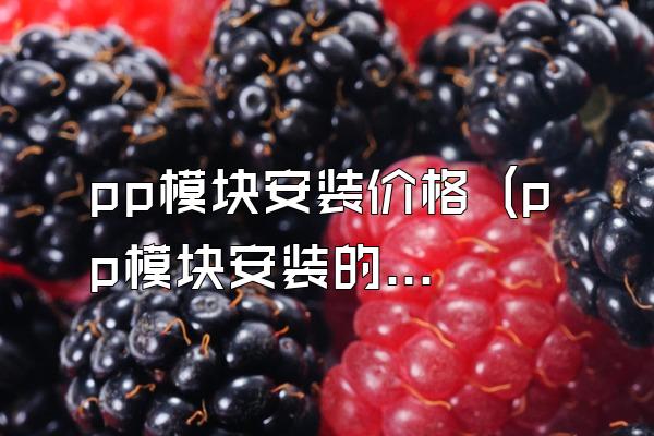 pp模块安装价格 (pp模块安装的价格)