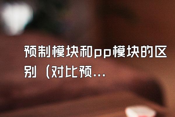 预制模块和pp模块的区别 (对比预制模块和pp模块的差异)