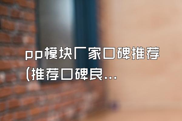 pp模块厂家口碑推荐 (推荐口碑良好的pp模块厂家)